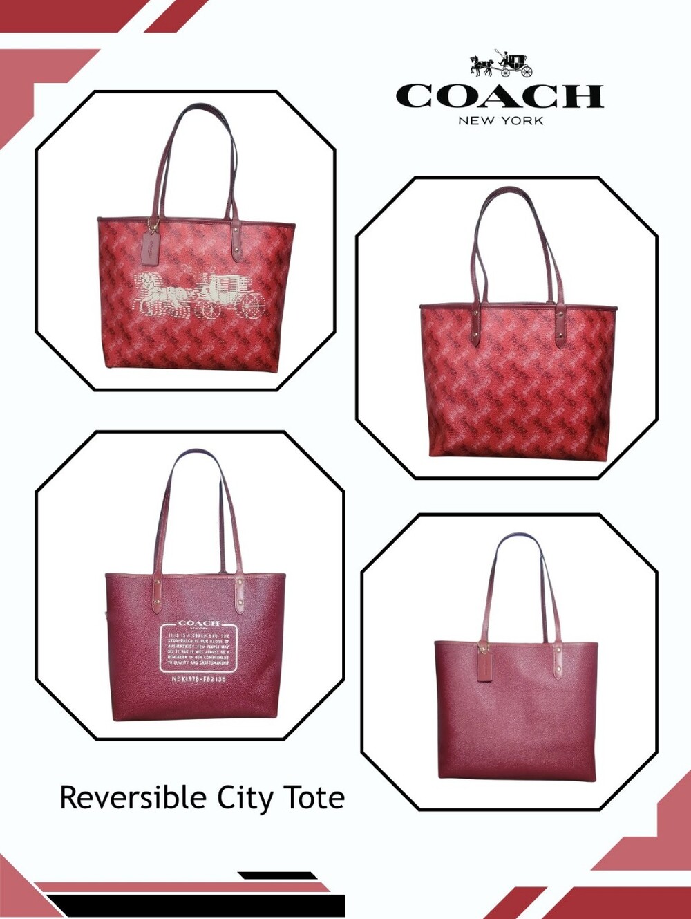 Coach Reversible City Tote F82135